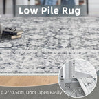 Area Rugs 5x7 - Grey Area Rug for Living Room, Bedroom & Dining Room - Soft Faux Wool, Low-Pile Distressed Carpet Print Floor Covering