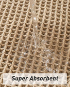 Upgraded Waffle Runner Rug, Super Absorbent Non Slip Bath Mats for Bathroom Floor, Machine Washable Bathroom Runner Rug with Tassels, Ideal for Hallway Bedroom Laundry Room, Brown, 2'x 6'(24" x 72")