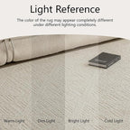 jxgzyy Beige Area Rug, 0.36'' Thick Low Pile Textured Rug, Modern Aesthetic Solid Carpet for High Traffic Area, Stain-Resistant Kitchen Rug with Non-Slip Backing, 5x7