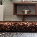 Unique Loom Solid Shag Collection Area Rug (3' 3" x 5' 3" Oval, Chocolate Brown)