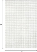 nuLOOM Jeni Off-White, 6' Round, Solid Faux Rabbit, Fluffy and Cozy, High Traffic, Stain Resistant, Easy Clean, Durable Washable Area Rug for Bedroom, Living Room, Dining, Den, Foyer, Entryway