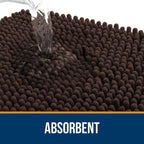 OLANLY Bathroom Rugs 59x35, Extra Soft Absorbent Chenille Bath Rugs, Rubber Backing Quick Dry, Machine Washable Bath Mats for Bathroom Floor, Tub and Shower, Home Decor Accessories, Brown
