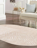 Unique Loom Finsbury Collection Area Rug - Meghan (5' 3" x 8' Oval, Ivory Beige)
