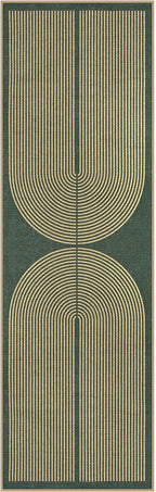 Lahome Modern Rainbow Easy Jute Kitchen Runner, 2x8 Indoor Outdoor Runner Rug for Hallway Entryway, Farmhouse Dark Green Non Slip Floor Carpet for Bedroom Foyer Laundry Room