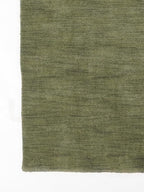 Rugsotic Carpets Hand Knotted Loom Wool 2'6''x10' Runner Area Rug Solid Green L00111