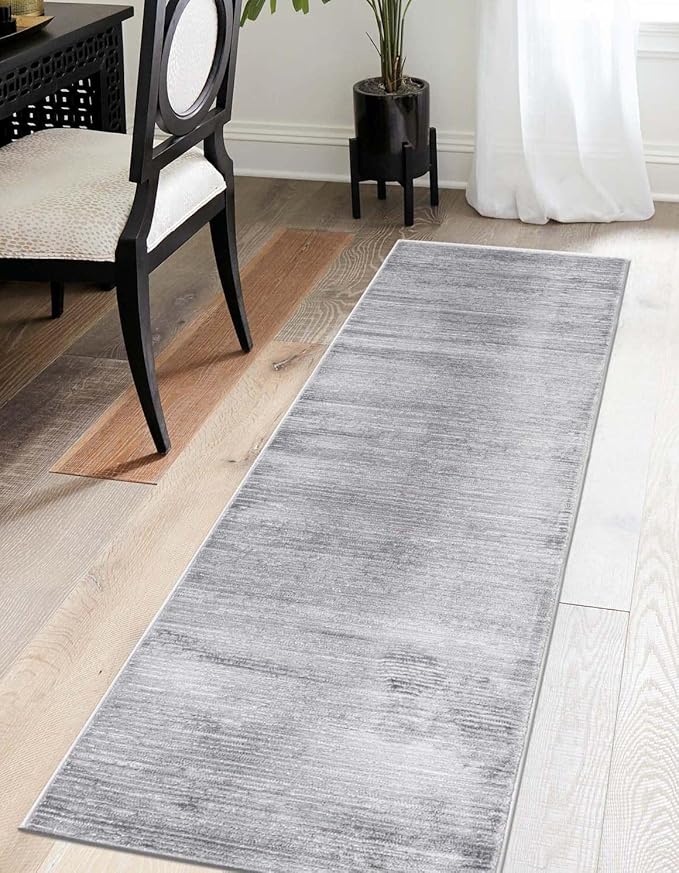 Unique Loom Finsbury Collection Area Rug - Kate (2' x 9' 10" Runner, Gray/ Ivory)