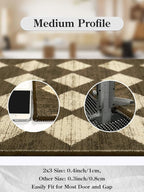 Lahome Small 2x3 Kitchen Rugs Non Slip, Machine Washable Entryway Rugs, Moroccan Trellis Indoor Soft Non-Slip Non-Shedding Throw Bathroom Carpet for Doorway Bedside Laundry Room, Brown
