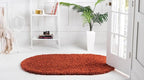 Unique Loom Solid Shag Collection Area Rug (3' 3" x 5' 3" Oval, Terracotta)