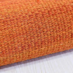 HAND WOVEN FLAT WEAVE KILIM WOOL ECO-FRIENDLY AREA RUGS - 6'x9', Rectangle Shape, Dark Orange Color, Plain Solid Design, Low Pile Handmade Area Rugs for Living Room, Bed Room (D00111)