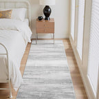 PADOOR Modern Abstract Runner Rug - 2x5 Washable Hallway Rugs, Ultra Soft Non-Slip Low Pile Floor Rugs for Hallway Entryway Kitchen Bedroom Bedside Laundry Room Grey