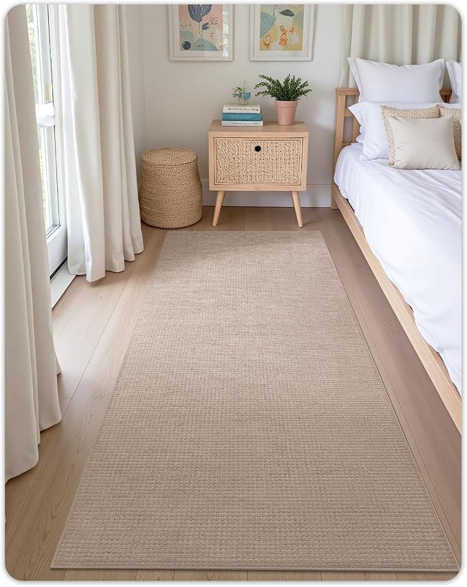 Color&Geometry Hallway Runner Rug 2'x7', Extra Thin Area Rug, Non Slip Kitchen Rug, Washable Laundry Rug Runner, Easy to Clean Floor Carpet Runners for Hallways Entrance Living Room Bedroom, Beige