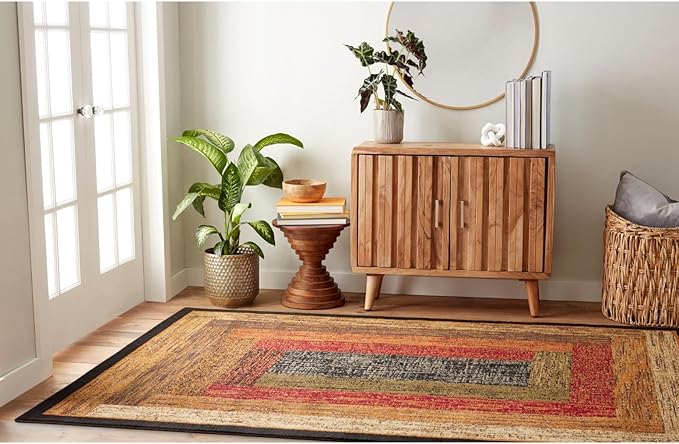 Home Dynamix Royalty Vega Contemporary Geometric Area Rug, Black/Brown, 7'8"x10'4"