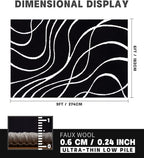 YIHOUSE Black Modern Area Rug 6x9,Abstract Rugs for Bedroom,Black and White Geometric Rug,Minimalist Striped Rug,Dark Washable Area Rugs 5x7 Non Slip Rugs for Living Room，Office