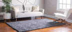 Unique Loom Davos Shag Collection Area Rug - Solid (9' x 12' Rectangle, Peppercorn)