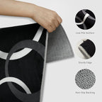 YIHOUSE 6x9 Ft Area Rugs, Concentric Circle Carpet Washable Rug, Black and White Geometric Design Rug for Spacious Living Rooms, Master Bedrooms, Dining Room, Home Office Decor, Nonslip Non-Shedding