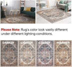 Keen Home Design 2x10 Rug - Machine Washable Runner with Non-Slip Backing, Ideal for Hallway, Entryway, Kitchen, Laundry Room - Vintage, Easy Clean, Durable, Low Pile Rug - (2'6" x 10')