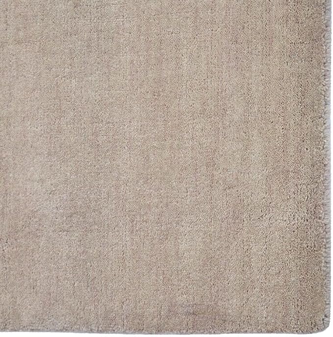 Hand Knotted Loom Wool ECO-Friendly Area Rugs - 2'6''x10', Runner, Beige Color, Solid Plain Design, High Pile Handmade Anti Skid Area Rugs for Living Room, Bed Room (L00111)