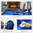 4x5 Lightning Indoor Outdoor Rug - Natural Weather Bedside Rug, Thunderstorm Lightning Washable Entry Way Rugs Kids Carpet for Inside House Playroom Living Room End Table Nursery