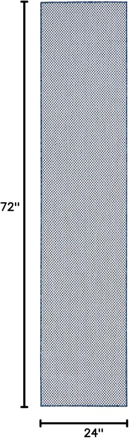 Nourison Home Courtyard Ivory Blue 2' x 6' Area Rug - Easy Clean, Non Shedding, Bed Room, Living Room, Dining Room, Kitchen (6' Runner)