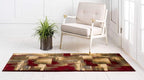 Unique Loom Barista Collection Area Rug - Timor (2' 2" x 6' 1" Runner, Multi/ Red)