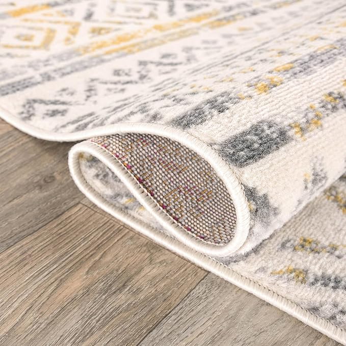 Rugshop Geometric Boho Perfect for high Traffic Areas of Your Living Room,Bedroom,Home Office,Kitchen Runner Rug 2' x 7' Yellow