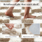 Checkered Rug for Bedroom, 5x8 Beige and White Area Rugs, Classic Checkered Carpets Shaggy Area Rug, Bedside Rugs for Living Room Bedroom Kids Room Home Decor
