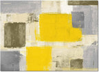 Yellow Rectangular Area Rugs for Living Room Bedroom 2.8 x 5 ft Abstract Paint Texture Modern Art Non-Shedding Soft Low Pile Rug Non Slip Washable Rug for Nursery Entryway Playroom