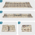 Dripex 9x12 Area Rug - Stain Resistant Washable Distressed Rug for Living Room Dining Room Bedroom, Anti-Slip Low-Pile Soft Accent Rug, Multicolor, 12' x 9' (Rectangular)