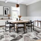 6X9 Area Rugs for Living Room Bedroom,Modern Abstract Large Carpet Washable Rugs 6X9 for Dining Room Office,Non Slip Gray Print Faux Wool Thin 6 by 9 Indoor Nursery Kids Home Pet & Child Friendly