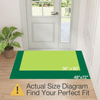 LUMI Indoor Door Mat 36x60, Washable Front Doormat with Welcome Leaf Pattern, Non-Slip Rubber Back Absorbent Mats for Entrance, Patio, Garage, Light Grey