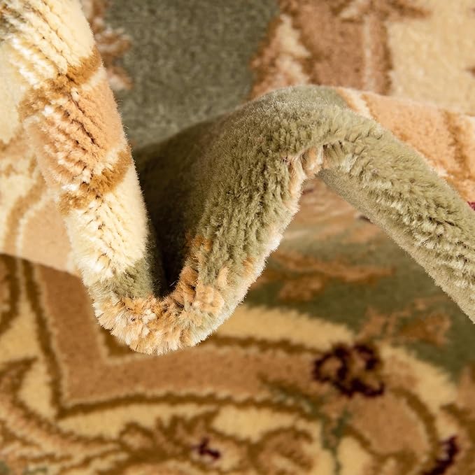 Unique Loom Versailles Collection Traditional Classic Floral Motif Area Rug (5' 0 x 5' 0 Square, Green/Ivory)