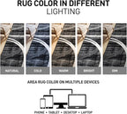 Rugshop Modern Wavy Circles Design Round Rug, Non-Shedding Carpet for Living Room, Dining Room, or Breakfast Nook, Black, 6'6" Round