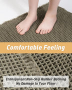 Upgraded Christmas Waffle Runner Rug Super Absorbent Non Slip Bath Mats for Bathroom Floor Washable Bathroom Runner Rug with Tassels, Ideal for Hallway Bedroom Laundry Room, Green, 2' x 5'(24" x 60")