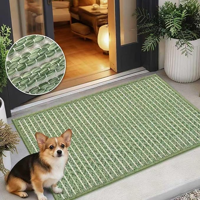 Sage Green Bathroom Rugs,24"x36"Non Slip Braided Vintage Bath Mat for Bathroom Floor Washable Boho Luxury Bath Rug for Tub Soft Absorbent Shower Sink Mat
