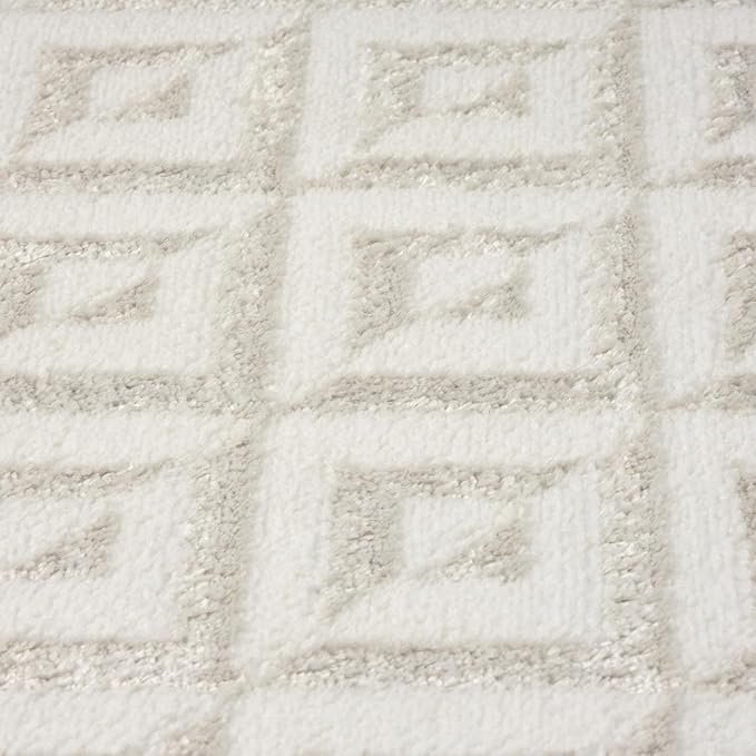 LUXE WEAVERS Geometric Greek Pattern Area Rug, Cream, 8'X10'