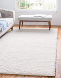 Unique Loom Davos Shag Collection Area Rug - Solid (3' 3" x 5' 3" Rectangle, White/ Ivory)