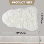 Small Rugs for Bedroom, Cream White Fluffy Shag Rug, 2x3 Ft Small Throw Rug, Soft Fuzzy Shaggy Bedside Rug for Indoor Home Decor Aesthetic