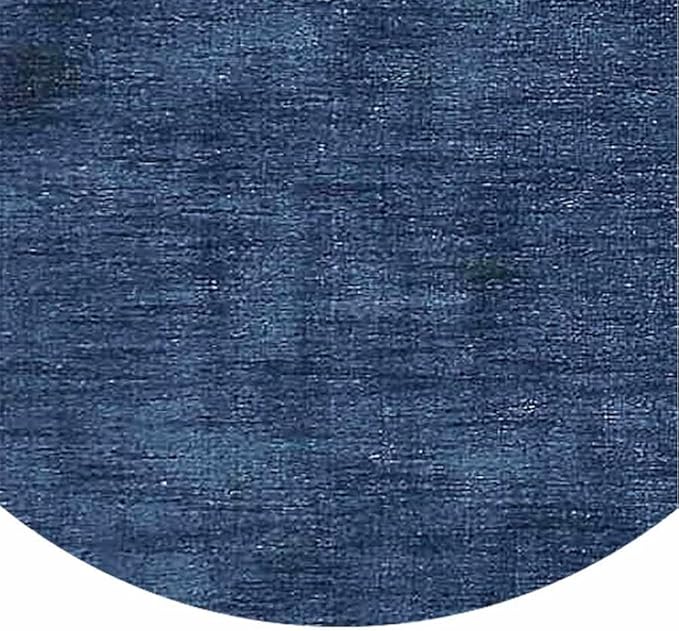 Hand Knotted Loom Wool ECO-Friendly Area Rugs - 8'x8', Round, Blue Color, Solid Plain Design, High Pile Thick Handmade Anti Skid Area Rugs for Living Room, Bed Room (L00111)