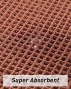 AMOAMI Upgraded Waffle Bath Mat, Super Absorbent Non Slip Bath Mats for Bathroom Floor, Machine Washable Bathroom Rugs with Tassels, Rubber Backed Bathroom Mats, Ultra Soft, 17" x 24", Dirty Orange
