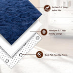 Shag Area Rugs for Living Room, Soft Fuzzy Plush Rugs, Upgrade Anti-Skid Modern Furry Rugs Fluffy Carpets for Kids Room Nursery Home Decor Dark Blue, 6X9 Feet