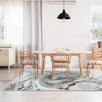 LUXE WEAVERS Marble Effect Abstract Gray 2x7 Area Rug