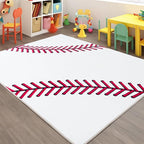 Baseball Soft Area Rug, Cute Bedside Shag Rug for Kids Toddlers Teens, Baseballs Lovers Room Decor Indoor Carpet for Kids Room Bedroom Living Room, Nursery, Machine Washable 6x9 FT