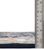 Unique Loom Sialk Hill Collection Area Rug - Washington (4' 1" x 6' 1" Rectangle Navy Blue/Cream)