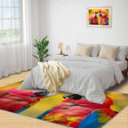Parrot Rugs for Bedroom - 5x7 Area Rug - Cute Parrot Rugs for Living Room, Colorful 3D Animal Rug, Non-Slip Washable Home Decor Carpet