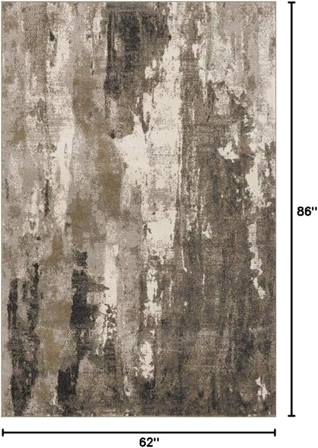 LUXE WEAVERS Lagos Collection Beige 5x7 Abstract Area Rug