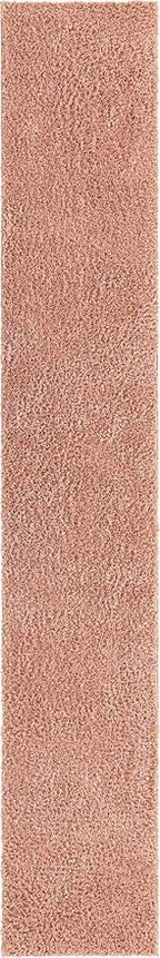Unique Loom Davos Shag Collection Area Rug - Solid (2' 7" x 16' 5" Runner, Dusty Rose)