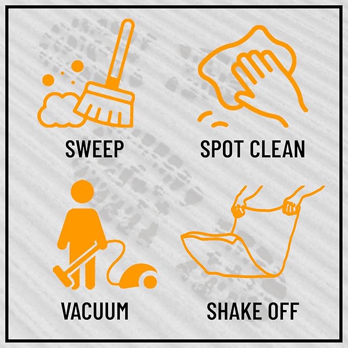 Ottomanson 2' x 48' Hallway Runner with Scraper Pile Extra Durable Non-Slip Rug Mat for Indoor & Outdoor Use - Ideal for Kitchen, Entryway, Patio & Garage - High-Traffic Carpet, Black