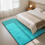 Teal Blue Rug Fluffy Rugs, 5x8 Teal Area Rugs for Bedroom, Soft Cute Baby Play Mat, Indoor Floor Carpet for Teen, Nursery, Preppy Dorm, Plush Aesthetic Bedside Rug