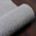 Rugsotic Carpets Hand Woven Flat Weave Kilim Wool ECO-Friendly Area Rugs - 4'x6', Rectangle Shape, Light Silver Color, Solid Plain Design, Low Pile Handmade Rugs for Living Room (D00111)