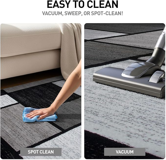 Rugshop Modern Geometric Gray Area Rug, Carpet with Jute Backing for Living Room, Large Bedroom, or Open Spaces, 9' x 12'